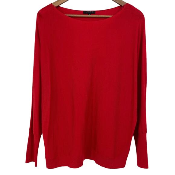 LAFAYETTE 148 NEW YORK Wool Silk Blend Dolman Long Sleeve Lightweight Sweater XL - Picture 1 of 8